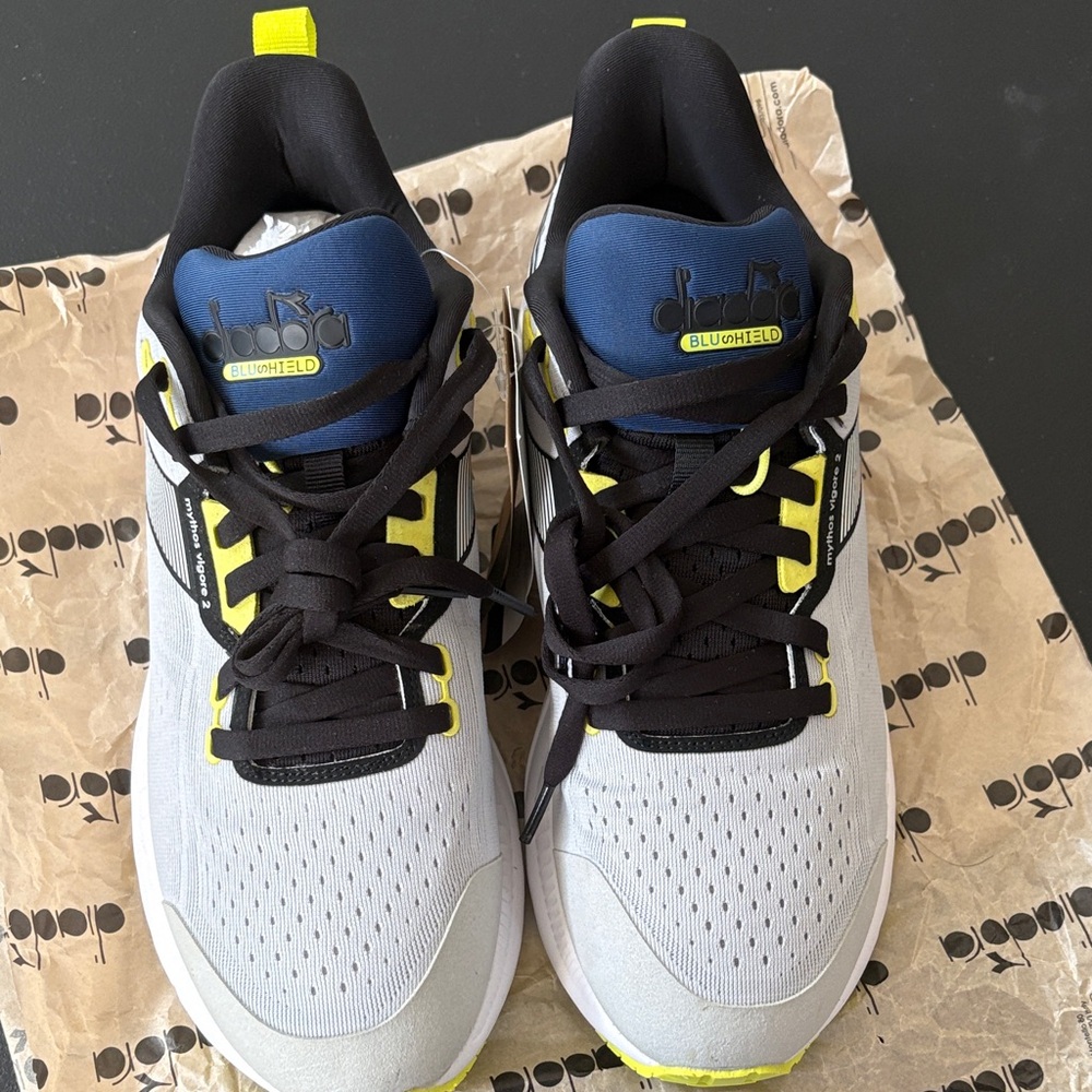 Diadora Gray and Yellow Athletic Shoes